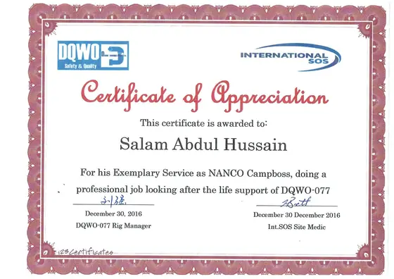 Salam Abdul Hussain, NANCO camp boss