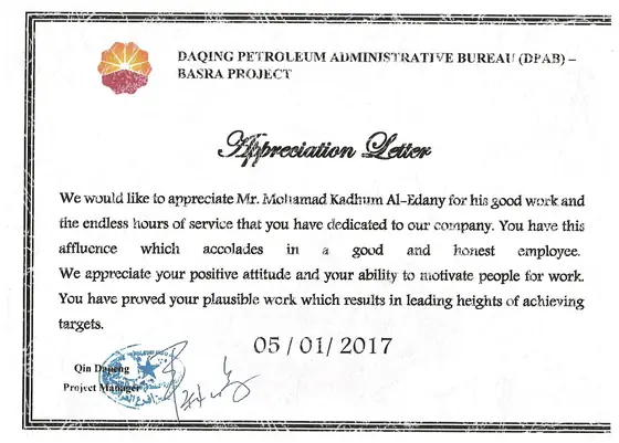 DPAB Basra Project, Project Manager