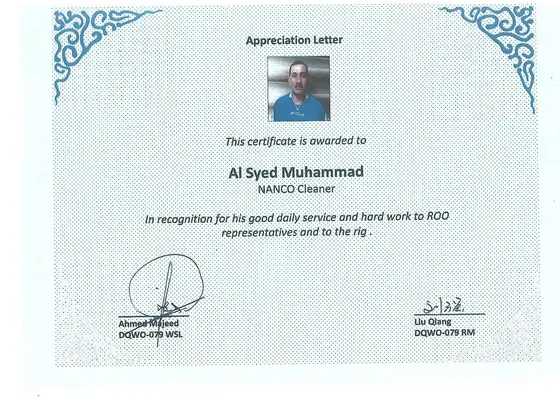 Al Syed Muhammad, NANCO cleaner